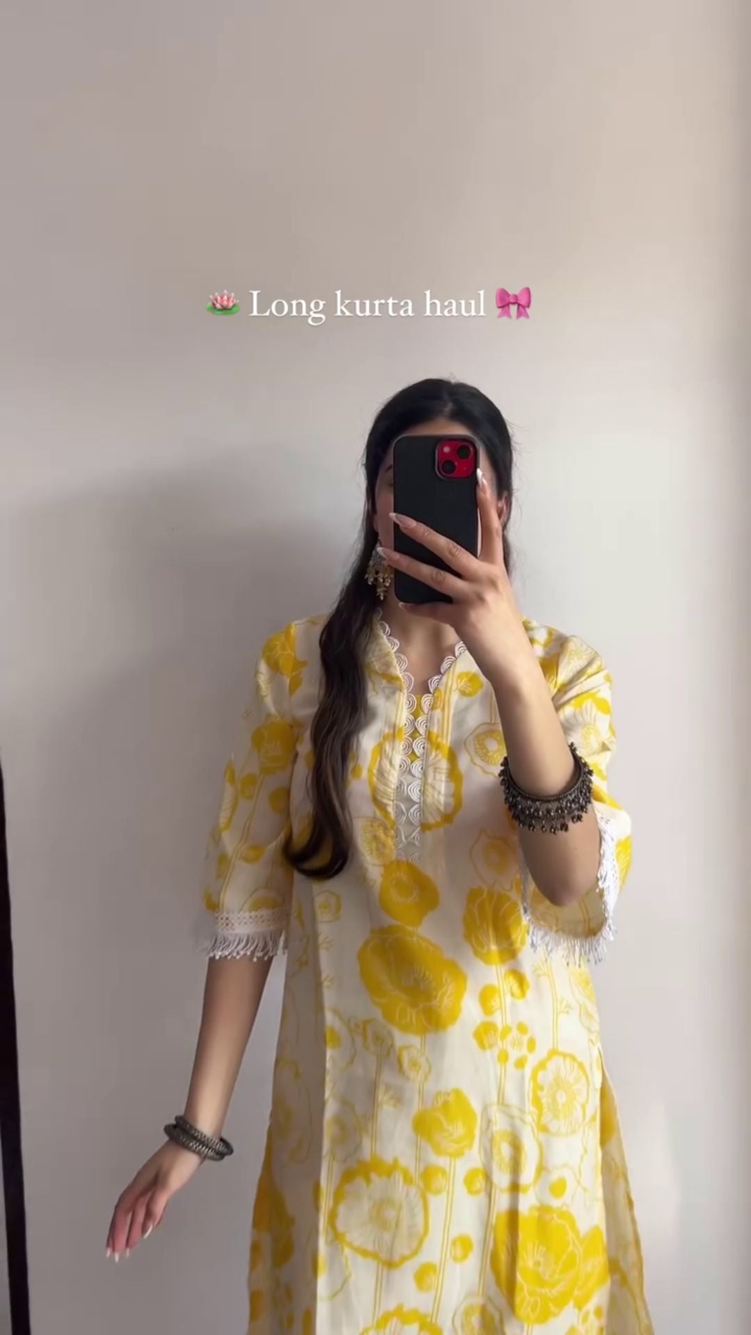Trending Straight Long Cotton Kurti Yellow