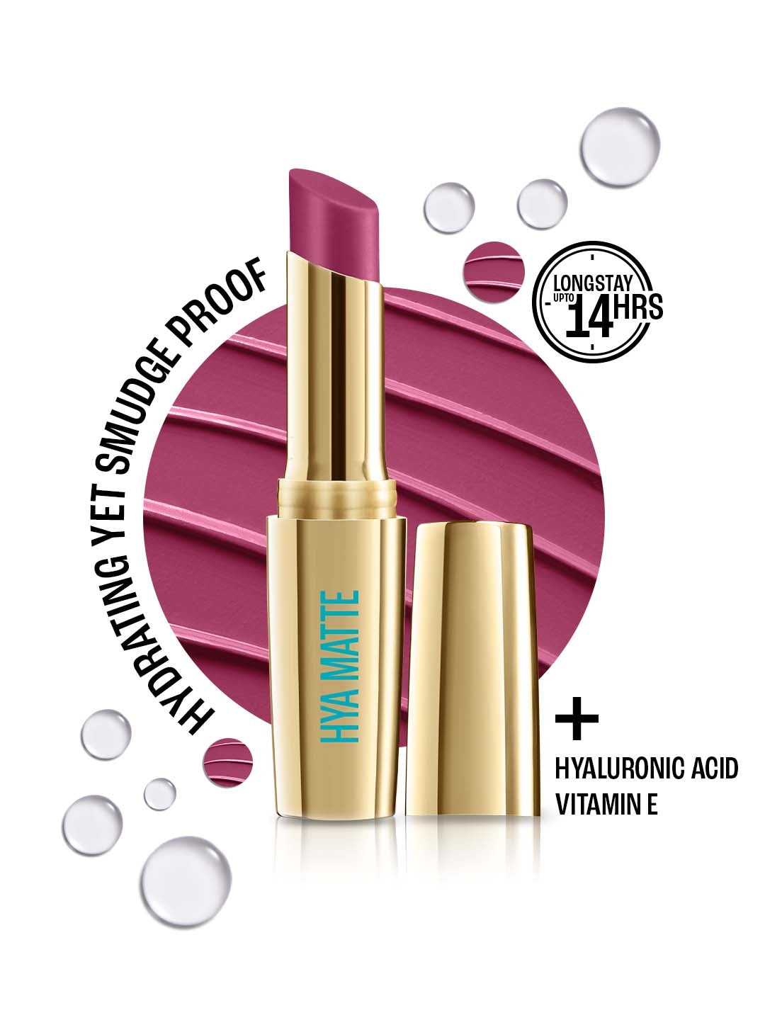 Lakme 9to5 Hya Matte Hydrating Smudge Proof Lipstick - Bold Berry PM3