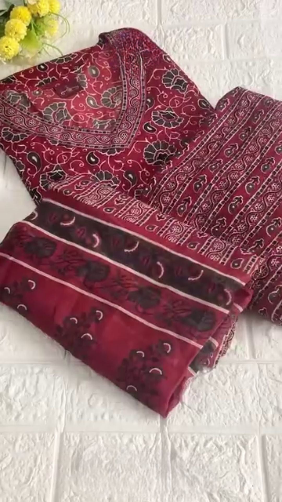 Daily Wear Ethinc Kurta Set Maroon
