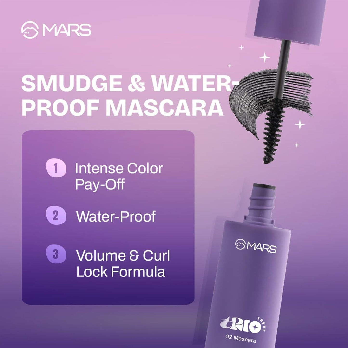 MARS TRIO Treat 3-IN-1 Eye Makeup Kit with Eyeliner AK2(5JN)