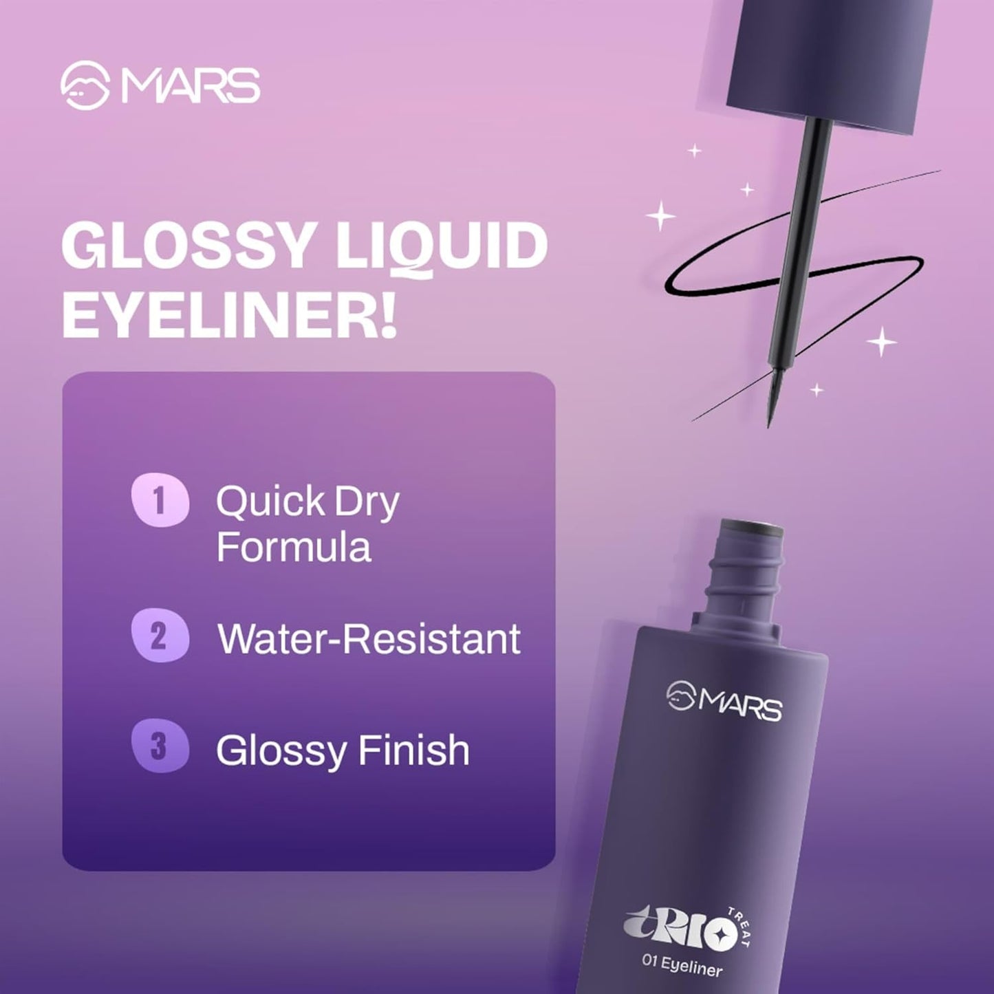 MARS TRIO Treat 3-IN-1 Eye Makeup Kit with Eyeliner AK2(5JN)