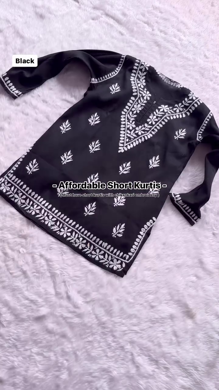 Most Trending Lucknowi Chikankari Rayon Short Tops