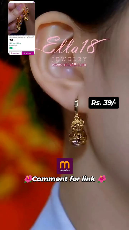 92.5 Pure Silver Gold-Plated Dome Shaped Jhumkas