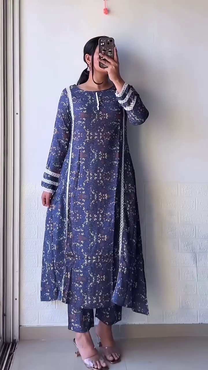 Extra Premium Ethnic Cotton Co-ordsets Blue