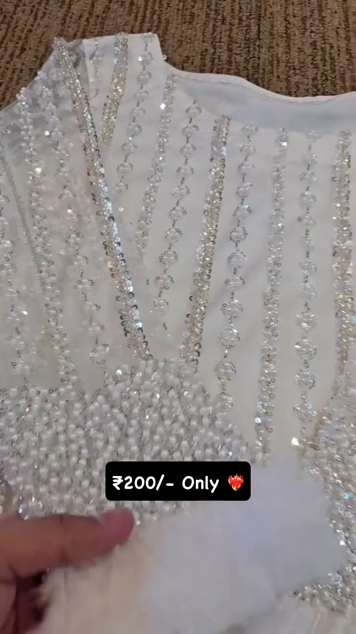 White Sequinned Embellished Saree Sale