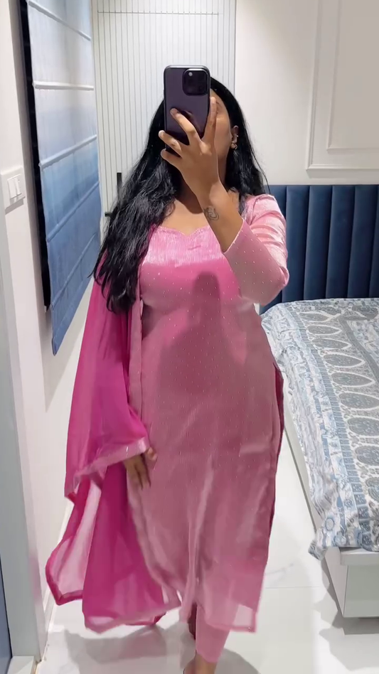 Designer Pink Dress Set only 90/- 2AG6