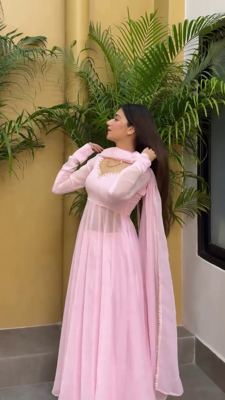Ethnic Baby Pink Dress