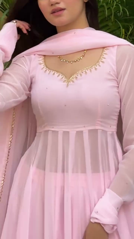 Ethnic Baby Pink Dress