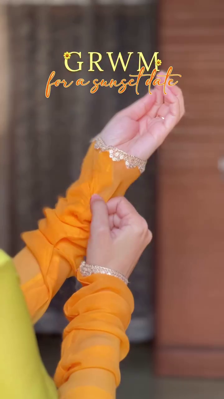Yellow Orange Ethnic Dress with him first Date