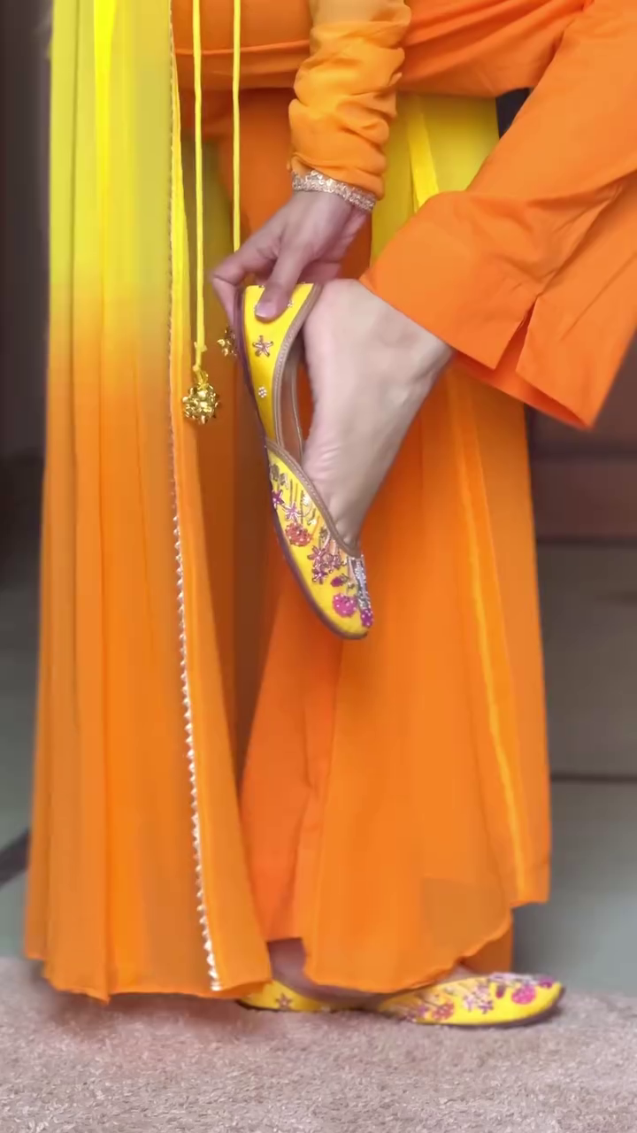 Yellow Orange Ethnic Dress with him first Date