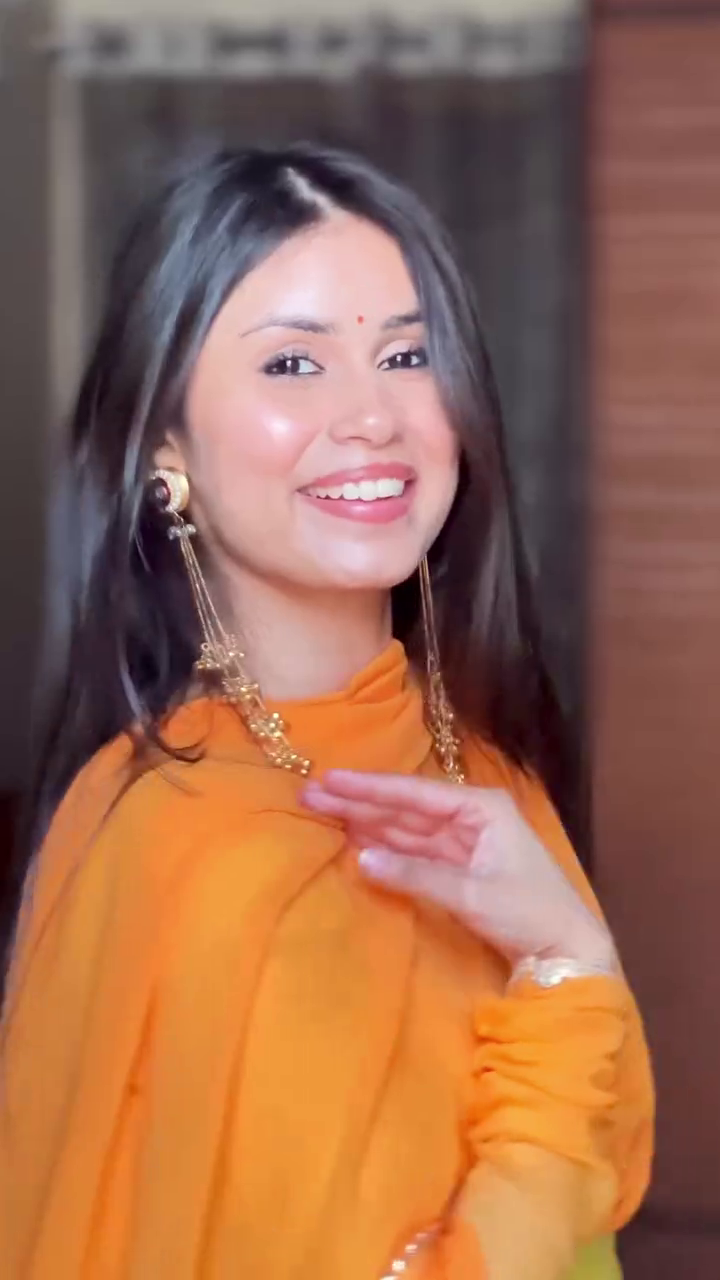 Yellow Orange Ethnic Dress with him first Date